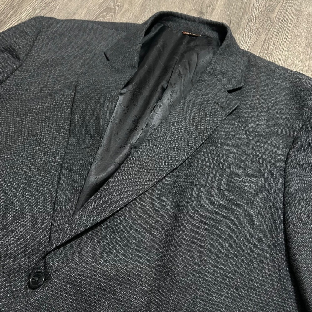 Oak Hill Blazer 4XL-58/60R Charcoal Gray Wool Blend Two Button Sport Coat